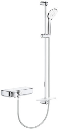 Baterie dus termostatata Grohe Grohtherm SmartControl cu set de dus cu bara de 900mm  crom - 1