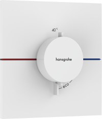 Baterie dus termostatata Hansgrohe ShowerSelect Comfort E cu montaj incastrat necesita corp ingropat alb mat - 1