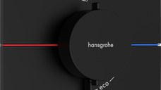 Baterie dus termostatata Hansgrohe ShowerSelect Comfort E cu montaj incastrat necesita corp ingropat negru mat