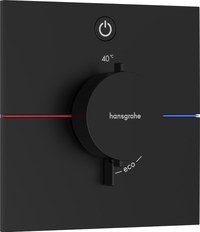 Baterie dus termostatata Hansgrohe ShowerSelect Comfort E On/Off cu montaj incastrat necesita corp ingropat negru mat - 1
