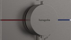 Baterie dus termostatata Hansgrohe ShowerSelect Comfort E On/Off cu montaj incastrat  necesita corp ingropat  negru periat