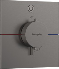 Baterie dus termostatata Hansgrohe ShowerSelect Comfort E On/Off cu montaj incastrat  necesita corp ingropat  negru periat - 1