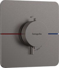 Baterie dus termostatata Hansgrohe ShowerSelect Comfort Q cu montaj incastrat necesita corp ingropat negru periat - 1