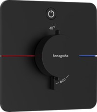 Baterie dus termostatata Hansgrohe ShowerSelect Comfort Q On/Off cu montaj incastrat necesita corp ingropat negru mat - 1