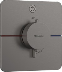 Baterie dus termostatata Hansgrohe ShowerSelect Comfort Q On/Off cu montaj incastrat  necesita corp ingropat  negru periat - 1