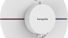 Baterie dus termostatata Hansgrohe ShowerSelect Comfort S On/Off cu montaj incastrat  necesita corp ingropat  alb mat