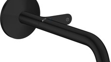 Baterie lavoar Axor ONE Select cu pipa 220mm  montaj incastrat  necesita corp ingropat  negru mat