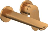 Baterie lavoar Duravit Wave din 2 elemente  de perete  necesita corp ingropat  bronz periat - 1