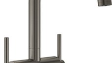 Baterie lavoar Grohe Atrio L cu dubla comanda  brushed hard graphite