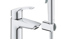 Baterie lavoar Grohe Eurosmart S cu set dus igiena intima  crom