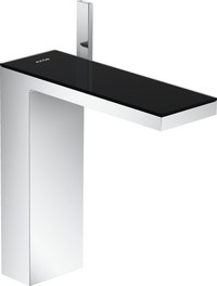 Baterie lavoar Hansgrohe Axor MyEdition 230 ventil push-open crom/sticla neagra - 1