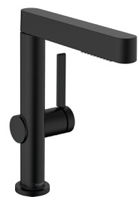 Baterie lavoar Hansgrohe Finoris 230 cu dus extractibil  2 tipuri de jet  ventil push-open  negru mat - 1