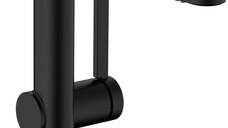 Baterie lavoar Hansgrohe Finoris 230 cu dus extractibil  2 tipuri de jet  ventil push-open  negru mat