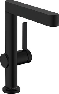 Baterie lavoar Hansgrohe Finoris 230 cu pipa rotativa  ventil push-open  negru mat - 1