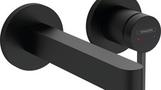 Baterie lavoar Hansgrohe Finoris cu pipa 168mm  montaj incastrat  necesita corp ingropat  negru mat