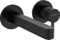 Baterie lavoar Hansgrohe Finoris cu pipa 168mm  montaj incastrat  necesita corp ingropat  negru mat - 1