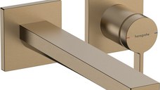 Baterie lavoar Hansgrohe Tecturis E din 2 elemente  de perete  pipa 22.5cm  bronz periat