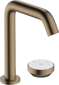 Baterie lavoar Hansgrohe Tecturis S 150 CoolStart EcoSmart+  din doua elemente  montare pe lavoar  actionare rotativa  bronz periat - 1