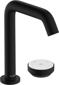 Baterie lavoar Hansgrohe Tecturis S 150 CoolStart EcoSmart+  din doua elemente  montare pe lavoar  actionare rotativa  negru mat - 1