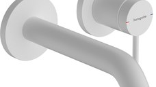 Baterie lavoar Hansgrohe Tecturis S cu pipa 165mm  montaj incastrat  necesita corp ingropat  alb mat