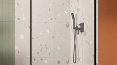 Cabina de dus tip Walk-in Radaway MODO F II Black 120 cm  profil negru mat