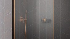 Cabina de dus tip Walk-in Radaway MODO F II Brushed Copper 120 cm  profil cupru periat