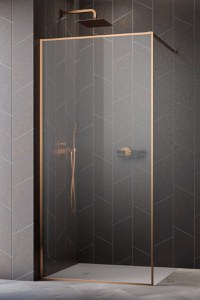 Cabina de dus tip Walk-in Radaway MODO F II Brushed Copper 120 cm  profil cupru periat - 1