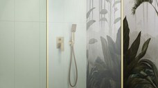 Cabina de dus tip Walk-in Radaway MODO F II Brushed Gold 100 cm  profil auriu periat