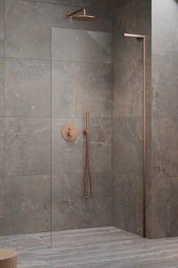 Cabina de dus tip Walk-in Radaway MODO SL II Brushed Copper 100 cm  orientare stanga  profil cupru periat - 1