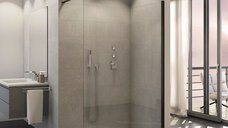 Cabina de dus Walk-In Ronal (SanSwiss) Easy STR4P 80cm  sticla securizata 8mm  profil negru mat