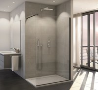 Cabina de dus Walk-In Ronal (SanSwiss) Easy STR4P 80cm  sticla securizata 8mm  profil negru mat - 1