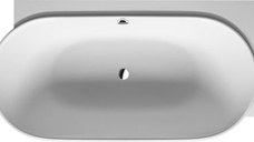 Cada baie asimetrica Duravit Luv 185x95cm compozit orientare dreapta cu panou integrat si picioare incluse