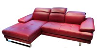 Canapea de colt Softaly Adamo B878 orientare stanga tapiterie piele Denver rosu 10BR - 1