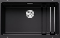 Chiuveta bucatarie Blanco Etagon 700-U  730x460mm  2 sine glisante  montare sub blat  Silgranit negru - 1