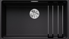 Chiuveta bucatarie Blanco Etagon 700-U  730x460mm  2 sine glisante  montare sub blat  Silgranit negru