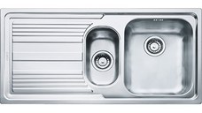 Chiuveta bucatarie Franke Logica Line LLL 651 cu 2 cuve si picurator stanga  1000x500mm  inox dekor