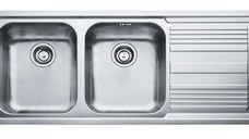 Chiuveta bucatarie Franke Logica Line LLX 621 cu 2 cuve  picurator dreapta  1160x500mm  inox lucios