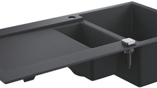 Chiuveta bucatarie Grohe K500 60 -C cu doua cuve inegale  1000x500mm  compozit  granite black