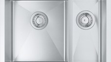 Chiuveta bucatarie Grohe K700U 60 -S cu doua cuve inegale  595x450mm  montare sub blat  inox