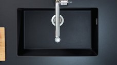 Chiuveta bucatarie Hansgrohe S510-U660 SilicaTec 660  cu 1 cuva  45x71x19cm  montare sub blat  graphite black