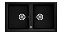 Chiuveta bucatarie tegranit Teka Stone 90B TG 2B cu doua cuve  860x510mm  Schwartzmetallic - 1