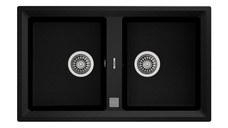 Chiuveta bucatarie tegranit Teka Stone 90B TG 2B cu doua cuve  860x510mm  Schwartzmetallic