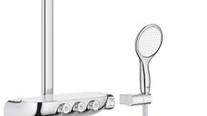 Coloana de dus Grohe Rainshower System SmartControl Duo 360 cu baterie termostatata  moon white