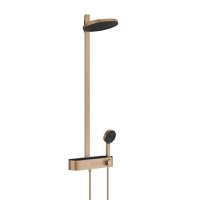 Coloana de dus Hansgrohe Pulsify S 260 2jet EcoSmart  cu baterie termostatata ShowerTablet Select 400  bronz periat - 1