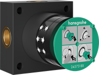 Corp incastrat Hansgrohe Basic pentru palarii de dus cu 2 jeturi - 1