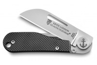 Cutit pliabil de buzunar Claude Dozorme Liner Lock London  maner carbon  lama inox - 1