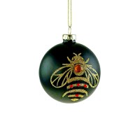 Decoratiune brad Deko Senso Bee sticla 8cm negru - 1
