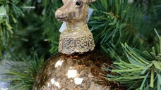 Decoratiune brad Deko Senso Deer sticla 15cm maro