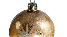 Decoratiune brad Deko Senso Glimmer Star  sticla  8cm  alb - auriu
