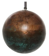 Decoratiune brad Deko Senso glob 12cm metal cupru - verde - 1